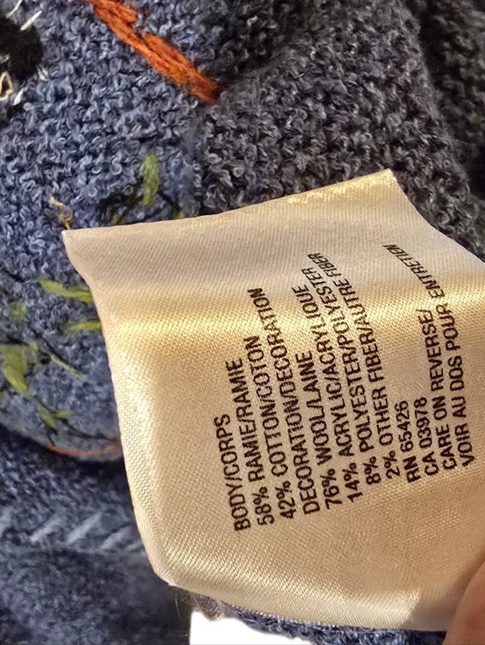 Y2K Vintage Northern Isles Halloween Black Cat Pumpkin Embroidered Blue Sweater - Picture 10 of 11